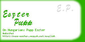 eszter pupp business card